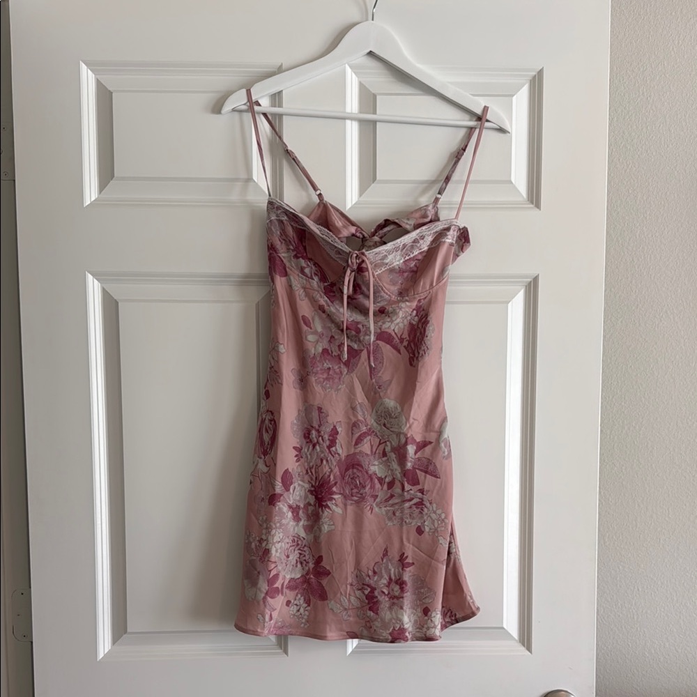Floral Pink Slip Dress
